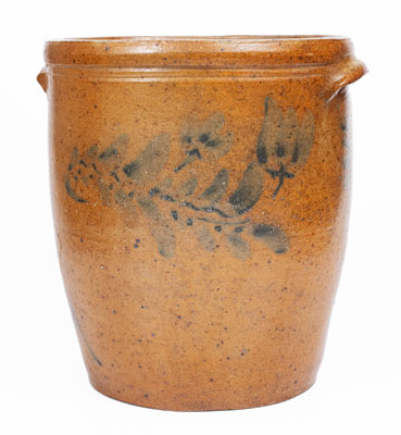 4 Gal. H. & S. SWANK / JOHNSTOWN Stoneware Jar w/ Floral Decoration