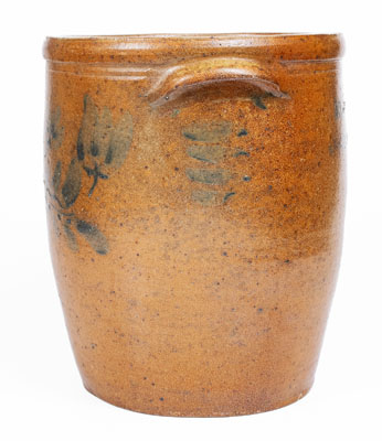 4 Gal. H. & S. SWANK / JOHNSTOWN Stoneware Jar w/ Floral Decoration