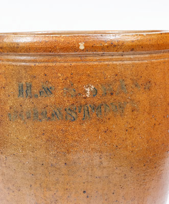 4 Gal. H. & S. SWANK / JOHNSTOWN Stoneware Jar w/ Floral Decoration