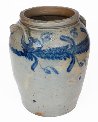 6 Gal. Baltimore Stoneware Jar w/ Floral Decoration, circa 1840