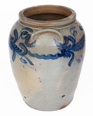 6 Gal. Baltimore Stoneware Jar w/ Floral Decoration, circa 1840