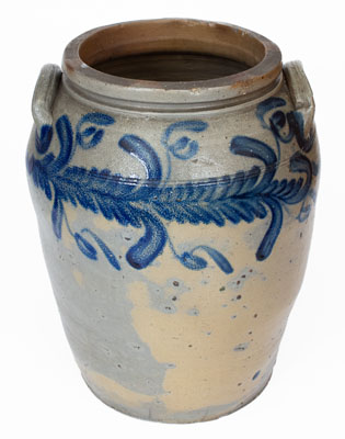 6 Gal. Baltimore Stoneware Jar w/ Floral Decoration, circa 1840