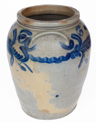 6 Gal. Baltimore Stoneware Jar w/ Floral Decoration, circa 1840