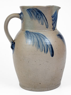 2 Gal. Baltimore, MD Stoneware Pitcher w/ Floral Decoration, c1850