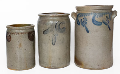 Lot of Three: S. Bell & Son, Strasburg, VA Stoneware Jars incl. Two Marked Examples