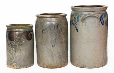 Lot of Three: S. Bell & Son, Strasburg, VA Stoneware Jars incl. Two Marked Examples