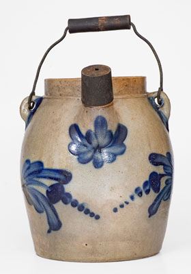 Fine COWDEN & WILCOX / HARRISBURG, PA Stoneware Batter Pail w/ Floral Decoration