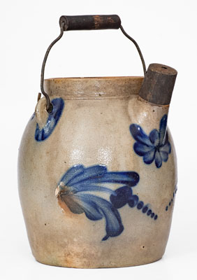 Fine COWDEN & WILCOX / HARRISBURG, PA Stoneware Batter Pail w/ Floral Decoration