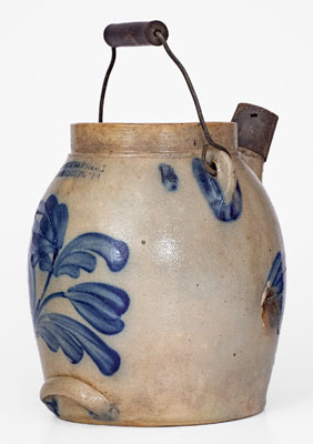 Fine COWDEN & WILCOX / HARRISBURG, PA Stoneware Batter Pail w/ Floral Decoration