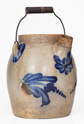 Fine COWDEN & WILCOX / HARRISBURG, PA Stoneware Batter Pail w/ Floral Decoration