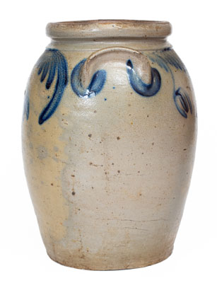 3 Gal. Baltimore, MD Stoneware Jar w/ Floral Decoration, circa 1840
