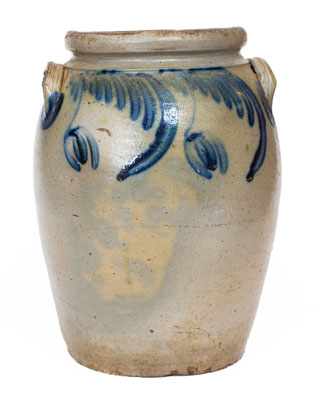 3 Gal. Baltimore, MD Stoneware Jar w/ Floral Decoration, circa 1840