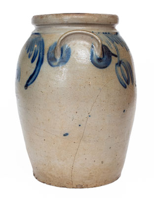 3 Gal. Baltimore, MD Stoneware Jar w/ Floral Decoration, circa 1840