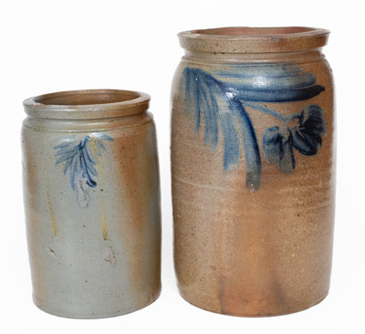 Lot of Two: Cobalt-Decorated American Stoneware Jars