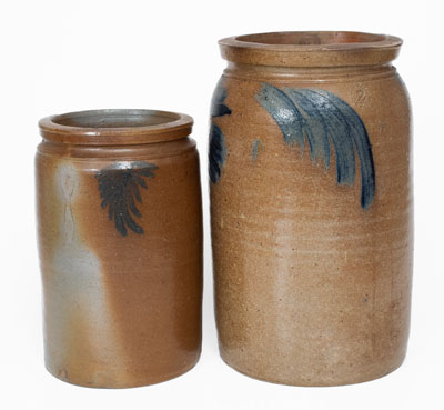 Lot of Two: Cobalt-Decorated American Stoneware Jars