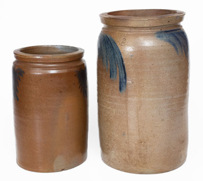 Lot of Two: Cobalt-Decorated American Stoneware Jars