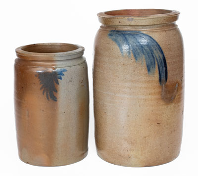 Lot of Two: Cobalt-Decorated American Stoneware Jars