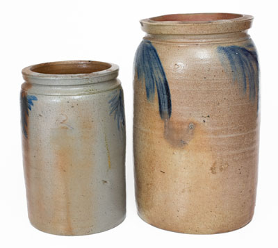 Lot of Two: Cobalt-Decorated American Stoneware Jars