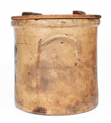 4 Gal. E. & L. P. NORTON / BENNINGTON, VT Stoneware Crock w/ Floral Decoration