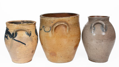 Lot of Three: Ovoid Stoneware Jars incl. D. GOODALE / HARTFORD Example