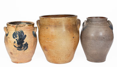Lot of Three: Ovoid Stoneware Jars incl. D. GOODALE / HARTFORD Example