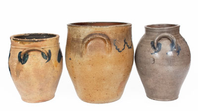 Lot of Three: Ovoid Stoneware Jars incl. D. GOODALE / HARTFORD Example