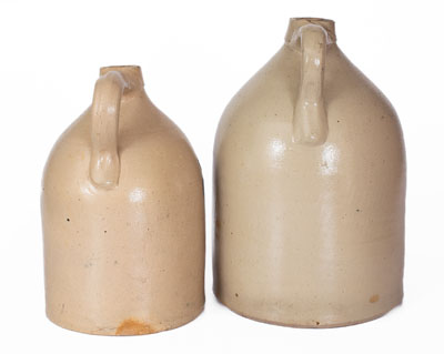 Lot of Two: Northeastern Stoneware Jugs w/ Cobalt Script Advertising