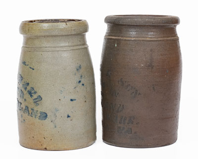 Lot of Two: Western PA Advertising Jars for CUMBERLAND, MD and ALEXANDRIA, VA