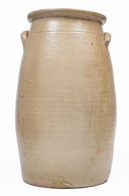 6 Gal. WHITES UTICA Stoneware Churn w/ Elaborate Slip-Trailed Bird Decoration