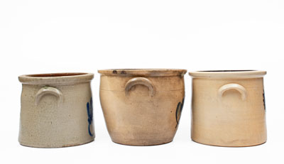 Lot of Three: Decorated Northeastern U.S. Stoneware