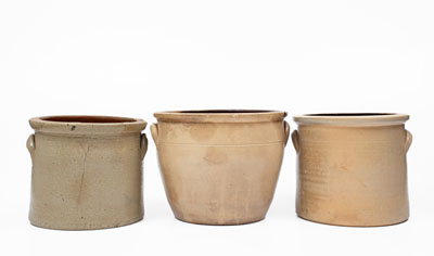 Lot of Three: Decorated Northeastern U.S. Stoneware