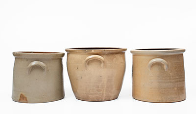 Lot of Three: Decorated Northeastern U.S. Stoneware