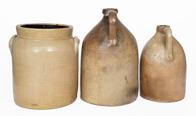 Lot of Three: Decorated New York State Stoneware w/ Maker s Marks