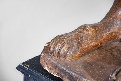 Monumental Pair of Sewer Tile Lion Statues, late 19th century, probably Ohio