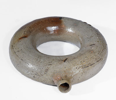 North Carolina Salt-Glazed Stoneware Ring Flask, fourth quarter 19th century