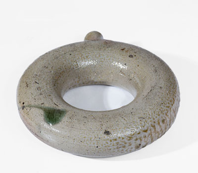 North Carolina Salt-Glazed Stoneware Ring Flask, fourth quarter 19th century