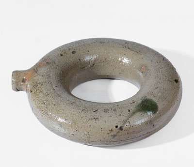 North Carolina Salt-Glazed Stoneware Ring Flask, fourth quarter 19th century