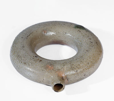 North Carolina Salt-Glazed Stoneware Ring Flask, fourth quarter 19th century