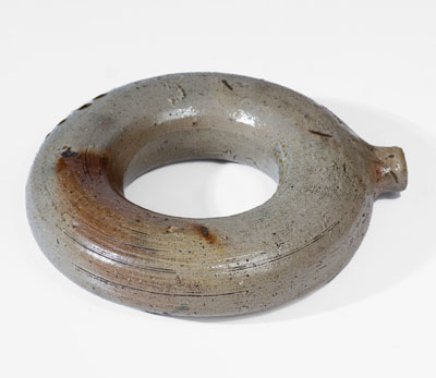 North Carolina Salt-Glazed Stoneware Ring Flask, fourth quarter 19th century