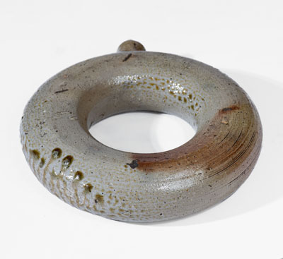 North Carolina Salt-Glazed Stoneware Ring Flask, fourth quarter 19th century