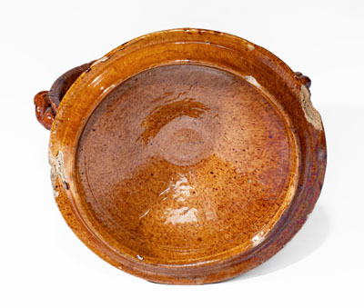 Rare Pierced Work Pennsylvania Redware Sugar Bowl w/ Lid