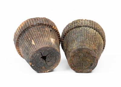 Rare Pair of Miniature Stoneware Flowerpots, attrib. J. Swank, Johnstown, PA