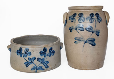 Lot of Two: Baltimore, MD Stoneware Jar and Cake Crock