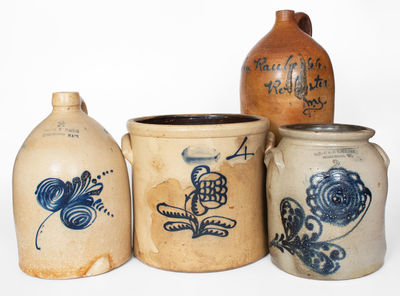 Lot of Four: Northeastern Decorated Stoneware