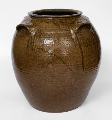 Exceptional 15 Gal. JCM (Daniel Seagle, Vale, NC) Four-Handled Stoneware Jar