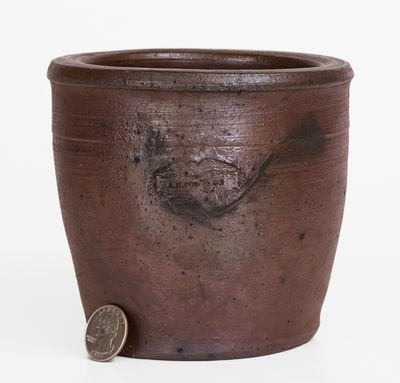 Extremely Rare A.H. EGOLF (Bedford County, PA) Small-Sized Stoneware Jar w/ Impressed Eagle Maker's Mark