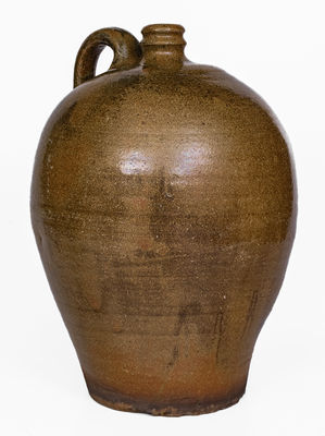 Three-Gallon Edgefield District, SC Stoneware Jug, Stamped 