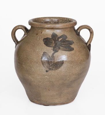 Rare Edgefield District, SC Stoneware Jar w/ Iron-Slip Decoration, Stamped 