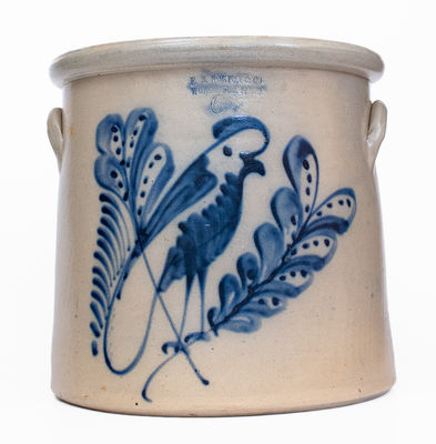 Exceptional 6 Gal. F. B. NORTON & CO. / WORCESTER, MASS. Parrot Crock by Potter Andrew Person