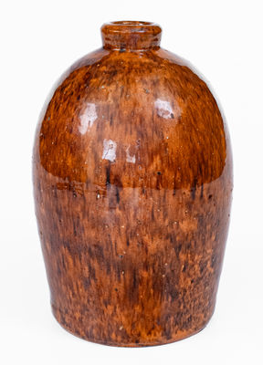 JOHN BELL / WAYNESBORO Redware Jug w/ Sponged Manganese Decoration